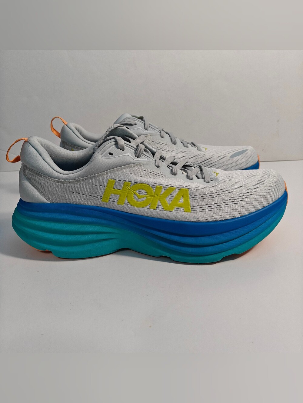 Hoka One One Size 11 Men Bondi 8 Ice Flow Bit Of Blue Running Shoe 1123202-IFBOB
